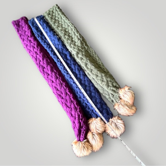 Bundle/3 Scarves Scarf Pom Pom Lot/3 - Picture 7 of 16